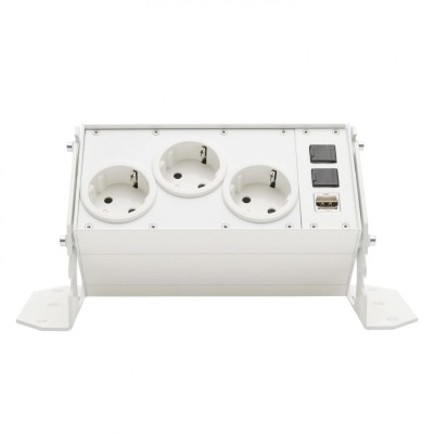 Desktop connection panel set LIGHT 1 | RAL 9010 pure white | 15 m | 2 m