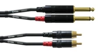 AUDIO KABELS / Essentials / Jack / Audiokabel dubbele jack mono - RCA 90 cm CFU0.9PC