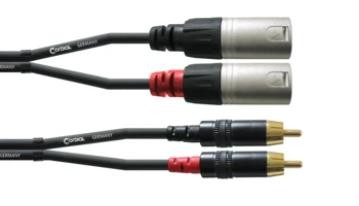 AUDIO KABELS / Essentials / RCA / Audio kabel dubbel REAN 2x XLR M./2x RCA 3m CFU3MC