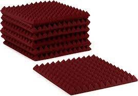 Auralex 2 inch Studiofoam Pyramid, 12-Pack 12-61x61cm panel, Burgundy