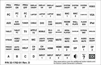 Extron Backlit Button Labels