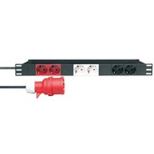 19" 1U Mains Power Strip with 6 Sockets ( 3 Circuits )