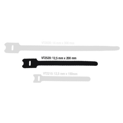 Hook and Loop Cable Tie 200 x 25 mm black