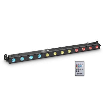 12 x 3 W TRI LED Bar in Black Housing with IR Remote Control