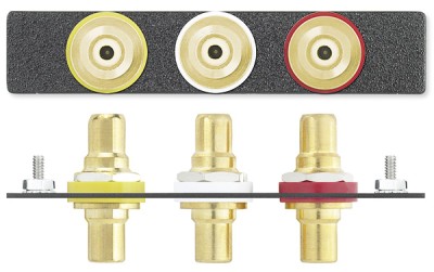 Three RCA Female to Female Barrels