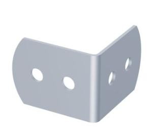 Penn B0700 - overzethoek 34x25mm, R2, - verzinkt - prijs per 1 stuk - corner angle 34x25mm, R2, - Galvanised - price per piece