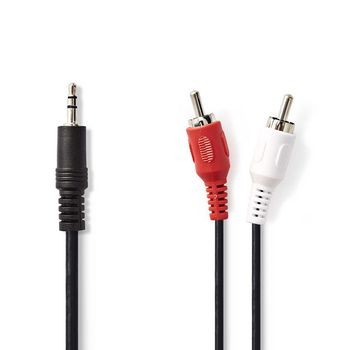 Nedis Stereo-Audiokabel | 3,5 mm Male | 2x RCA Male | Vernikkeld | 5.00 m | Rond