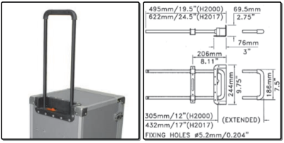 pull out handgreep, 305mm, - zwart - prijs per 1 stuk - pull out handle, 305mm, - black - price per piece