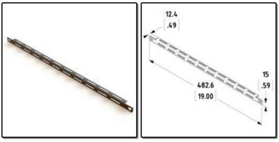 19" kabelbevestiging, - zwart - prijs per 1 stuk - 19" cable attachment, - black - price per piece