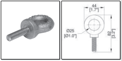 hijsoog met bout M10, - verzinkt - prijs per 1 stuk - lifting eye with bolt M10, - Galvanised - price per piece