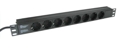 1HE contactdoos, - zwart - prijs per 1 stuk - 1U socket, - black - price per piece